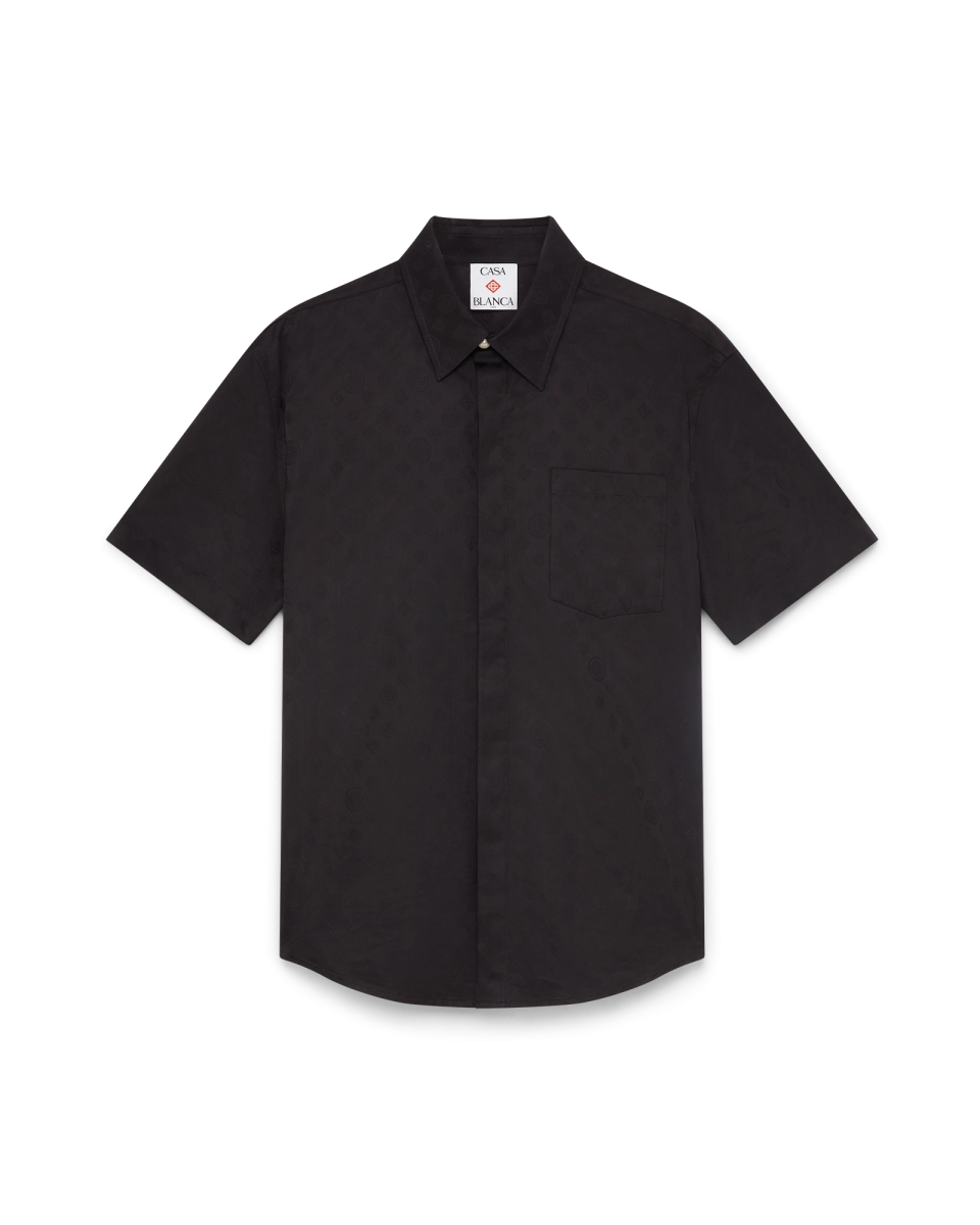Cotton Monogram Short Sleeve Shirt