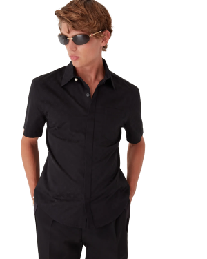 Cotton Monogram Short Sleeve Shirt