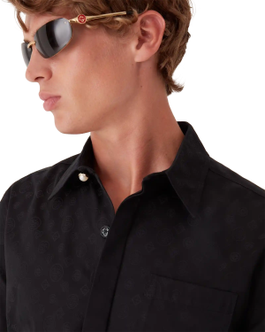 Cotton Monogram Short Sleeve Shirt