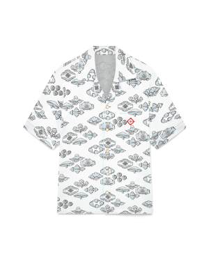 Jacquard Motif Short Sleeve Shirt