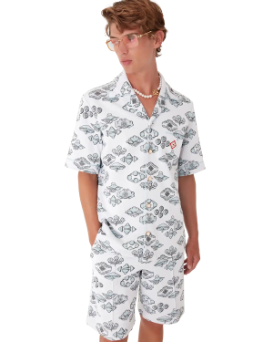 Jacquard Motif Short Sleeve Shirt