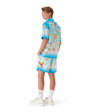 Kawaii Motif Silk Twill Shorts