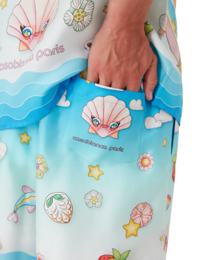 Kawaii Motif Silk Twill Shorts