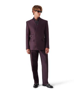 Blend Tailored Side Stripe Wool Silk Trousers