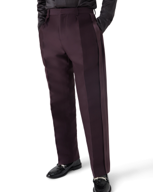 Blend Tailored Side Stripe Wool Silk Trousers