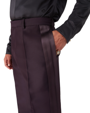 Blend Tailored Side Stripe Wool Silk Trousers