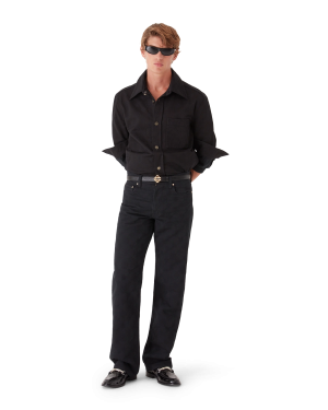 Denim Monogram Straight Leg Jeans