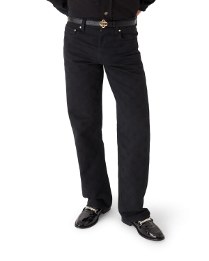 Denim Monogram Straight Leg Jeans