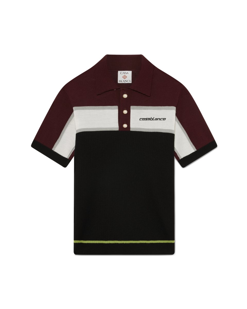 Stripe Merino Knit Polo