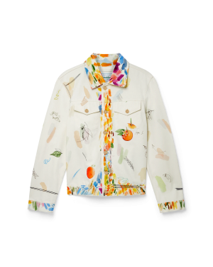 Work In Progress Classic Printed Denim Jacket