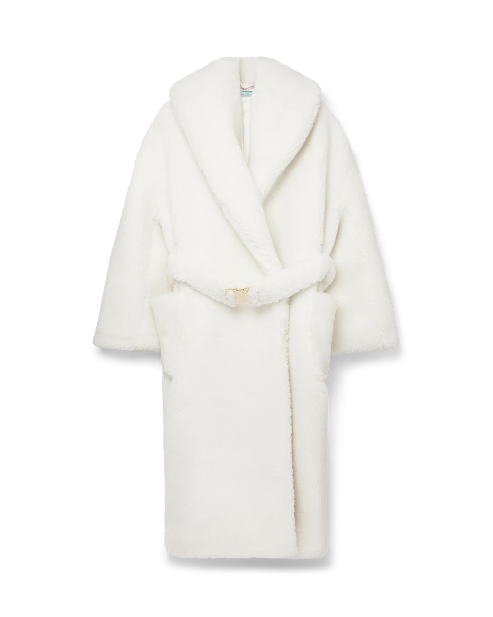 Off-White Faux Shearling Robe Coat