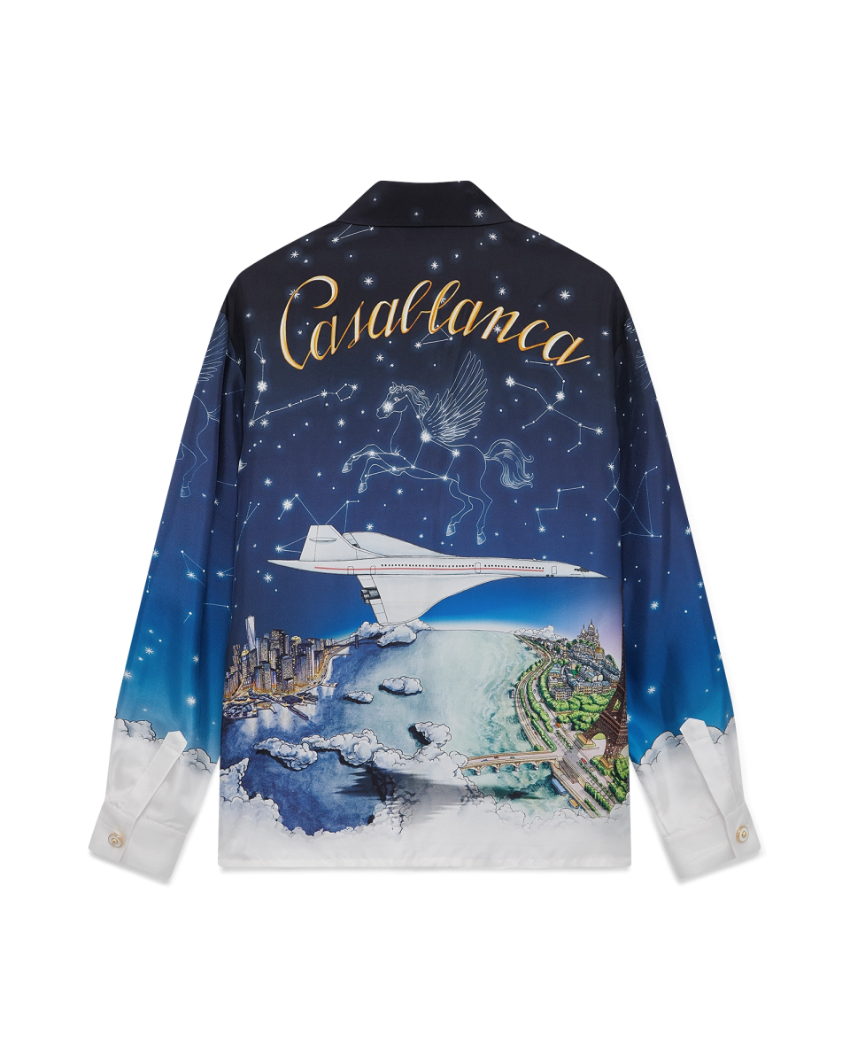 Vol De Nuit Long Sleeve Silk Shirt