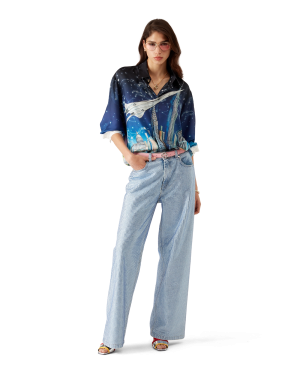 Vol De Nuit Long Sleeve Silk Shirt