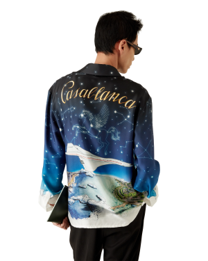 Vol De Nuit Long Sleeve Silk Shirt