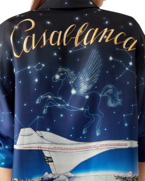 Vol De Nuit Long Sleeve Silk Shirt