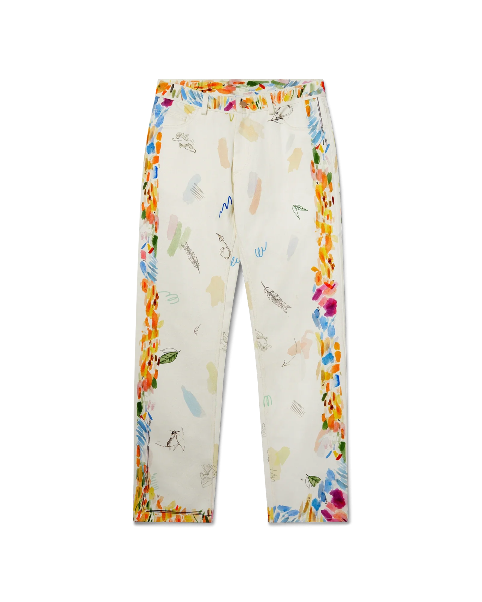 Work In Progress Printed Straight Leg Jeans