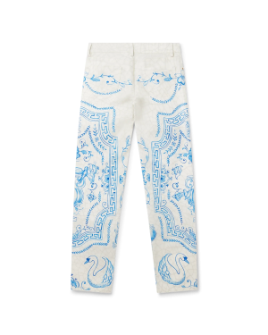 Plat A Dessert Blanc Denim Trousers