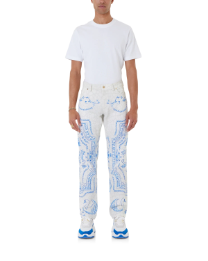 Plat A Dessert Blanc Denim Trousers