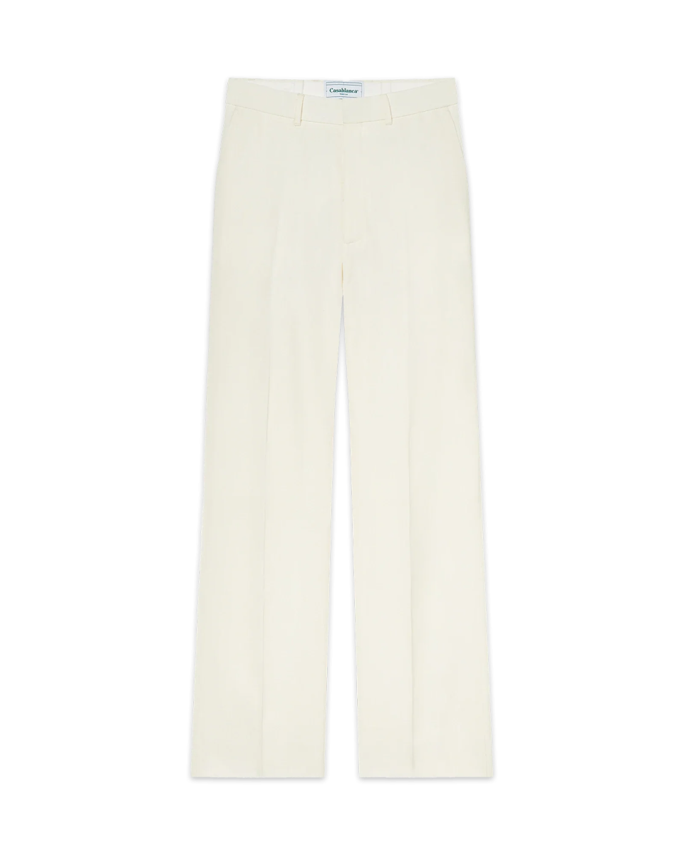 Silk Suiting Wide Leg Trousers