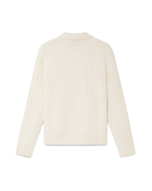 Column Knit Polo Shirt