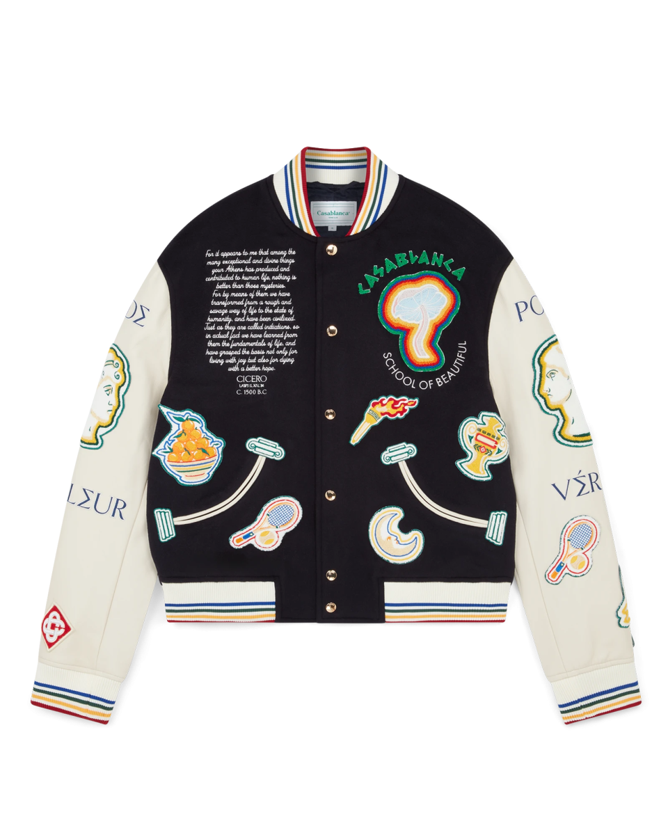 Chenille Patchwork Bomber Jacket