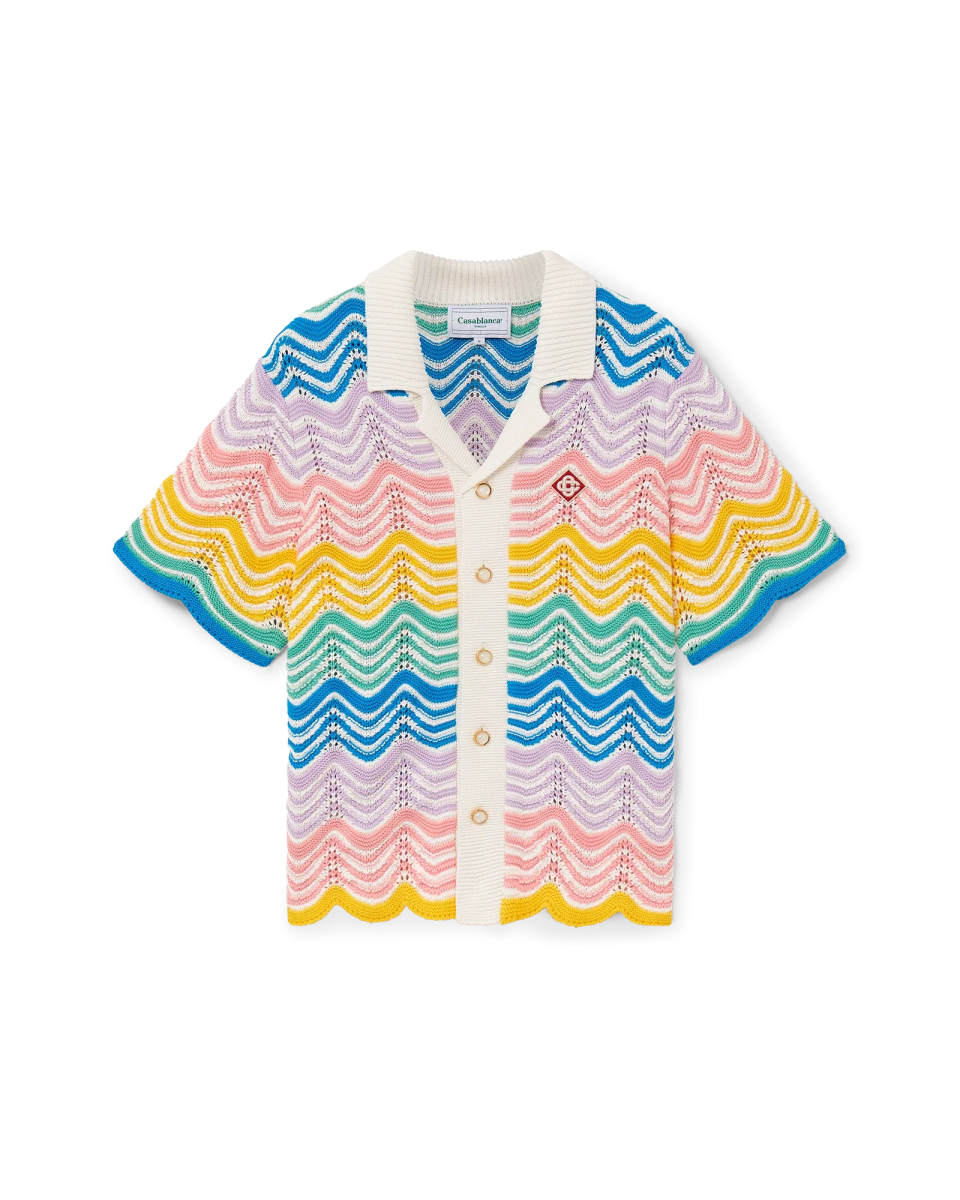 Gradient Wave Knit Shirt