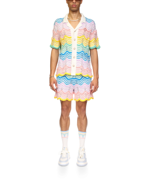 Gradient Wave Knit Shirt