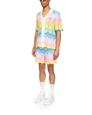 Gradient Wave Knit Shirt