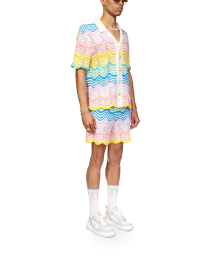 Gradient Wave Knit Shirt