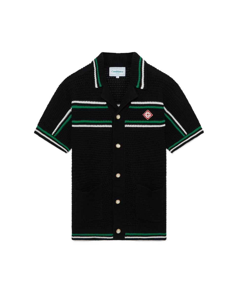 Tennis Short Sleeve Crochet Shirt