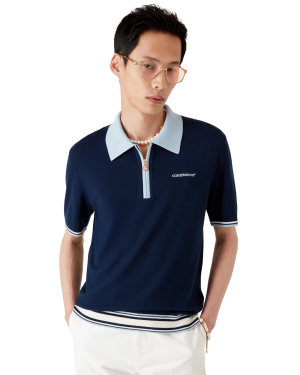 Merino Knit Tennis Polo Shirt