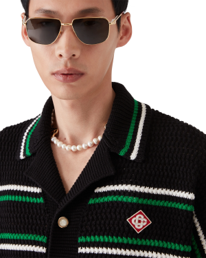 Tennis Short Sleeve Crochet Shirt