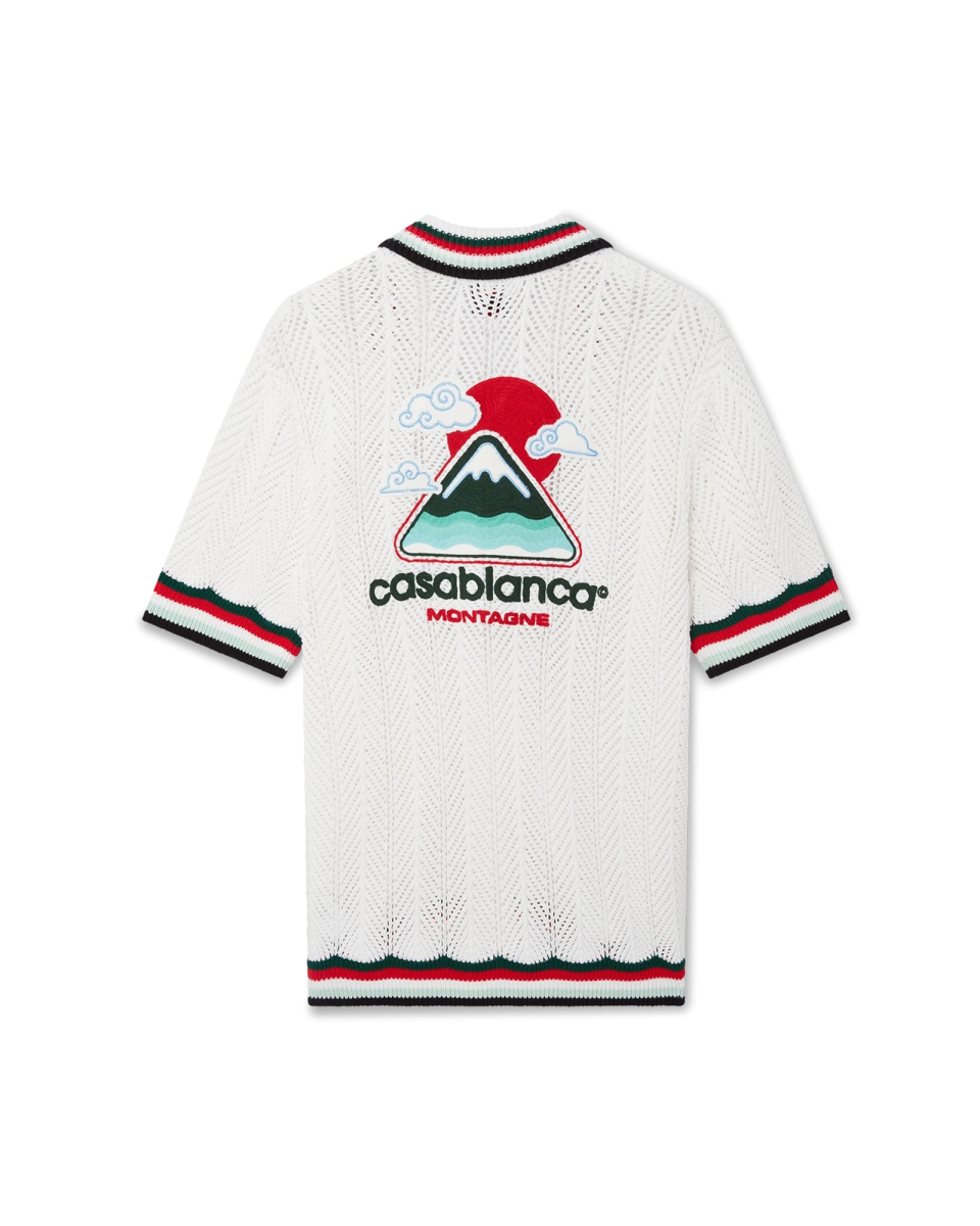 Cotton Montagne Ondulee Short Sleeve Crochet Shirt