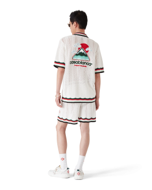 Cotton Montagne Ondulee Short Sleeve Crochet Shirt