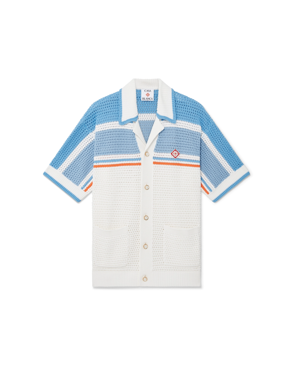 Cotton Tennis Short Sleeve Crochet Shirt