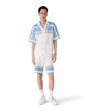 Cotton Tennis Short Sleeve Crochet Shirt