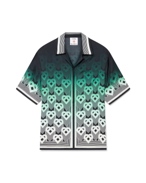 Gradient Monogram Short Sleeve Silk Shirt