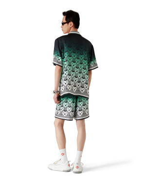 Gradient Monogram Short Sleeve Silk Shirt