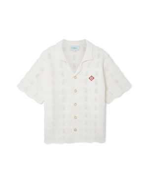 Wavy Short Sleeve Crochet Shirt