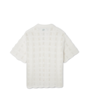 Wavy Short Sleeve Crochet Shirt