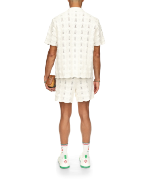 Wavy Short Sleeve Crochet Shirt