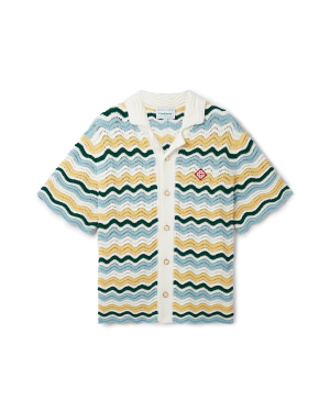 Wavy Short Sleeve Boucle Shirt