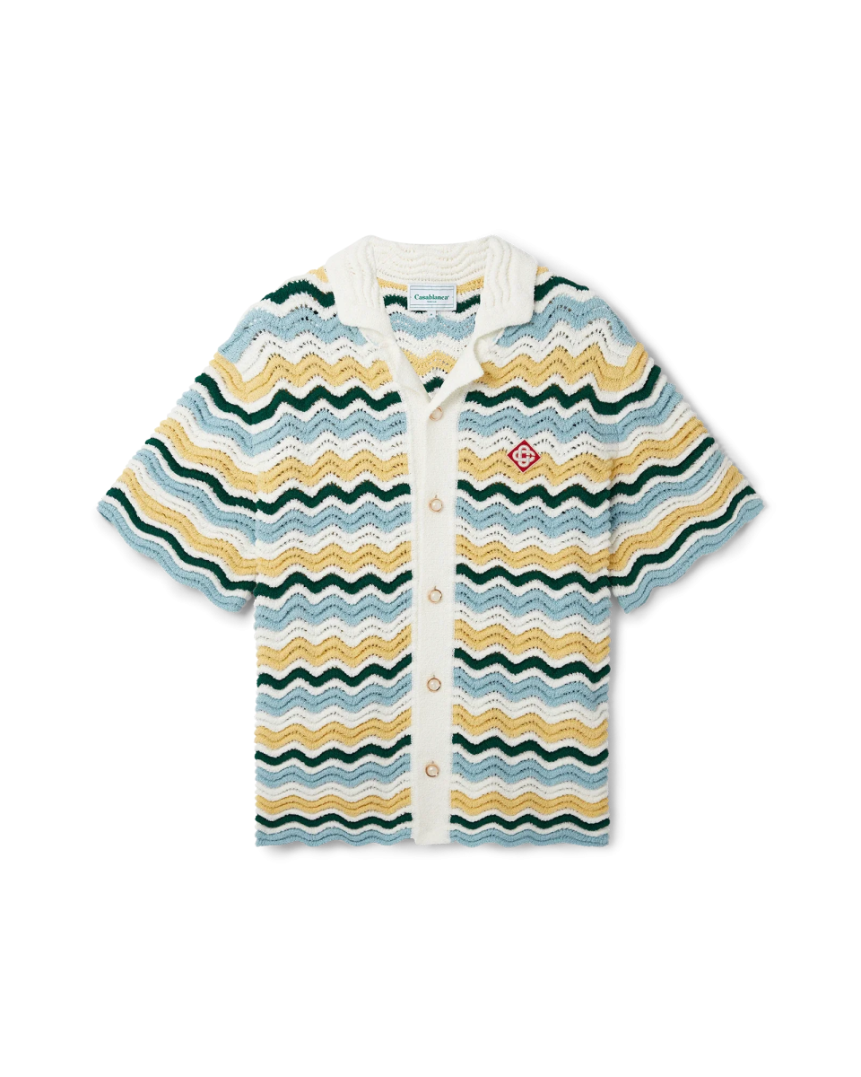 Wavy Short Sleeve Boucle Shirt