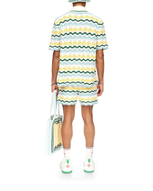 Wavy Short Sleeve Boucle Shirt