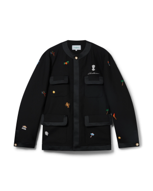 Embroidered Motif Wool Tailored Jacket