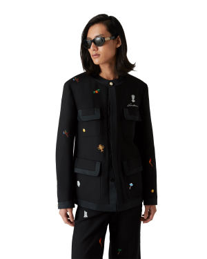 Embroidered Motif Wool Tailored Jacket