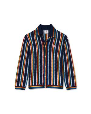 Crochet Long Sleeve Stripe Shirt