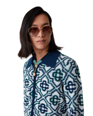 Monogram Knit Zip Jumper