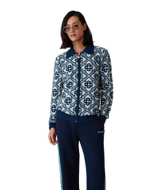 Monogram Knit Zip Jumper