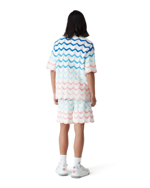 Gradient Wave Crochet Shorts